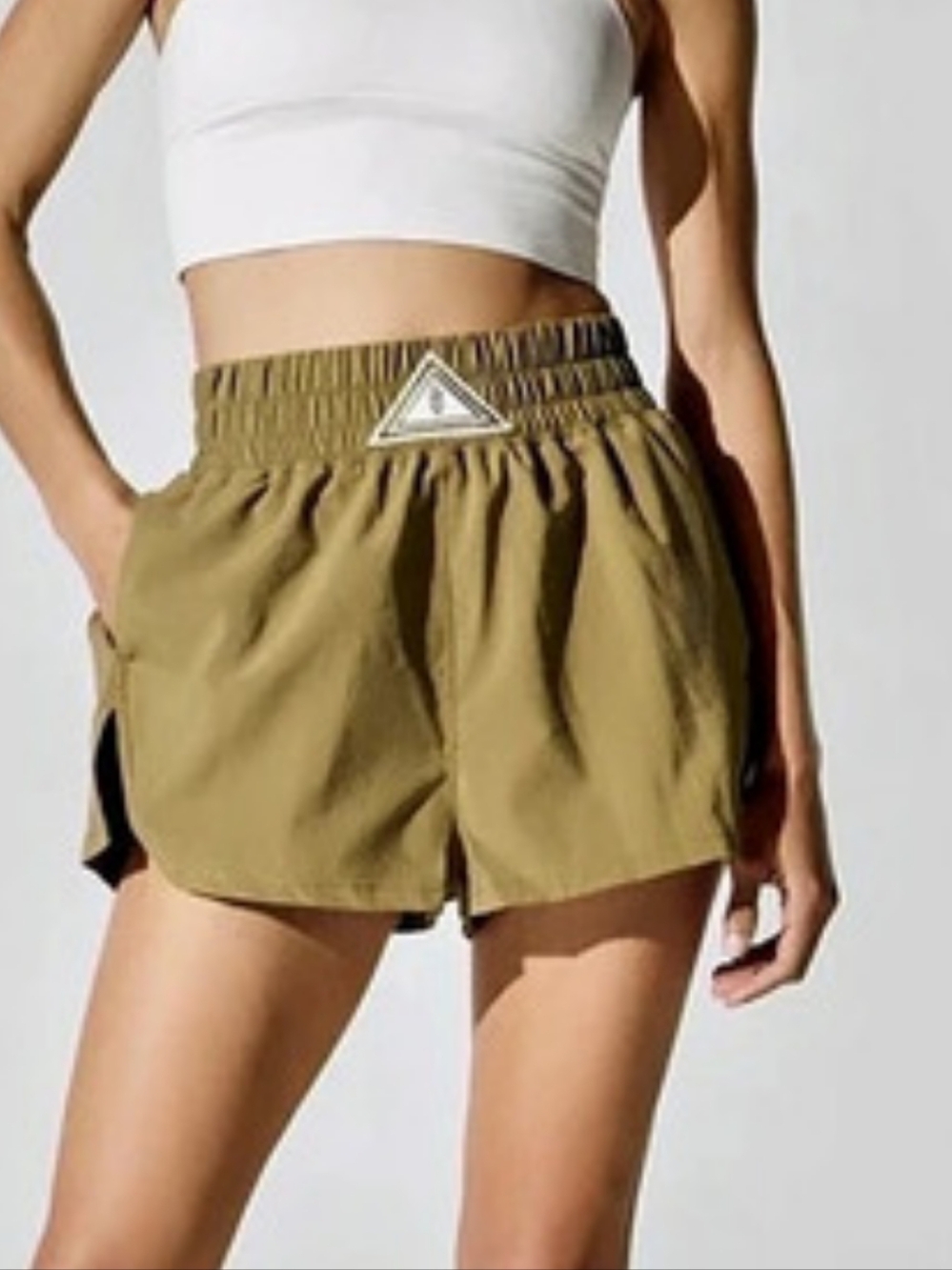 Free People Movement Next Round Shorts Olive Athletic Shorts Like New
